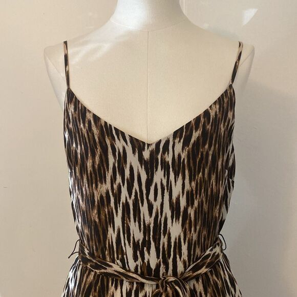 L'Agence Audra Sleeveless Leopard-Print Silk Romper Size 2 - Picture 4 of 15